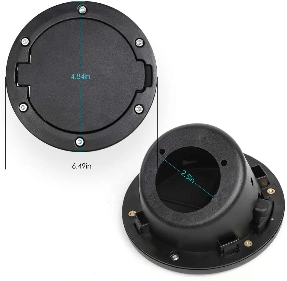 For 1997-2006 Jeep Wrangler TJ Door Fuel Filler Tank Gas Cap Cover Aluminum - Image 5