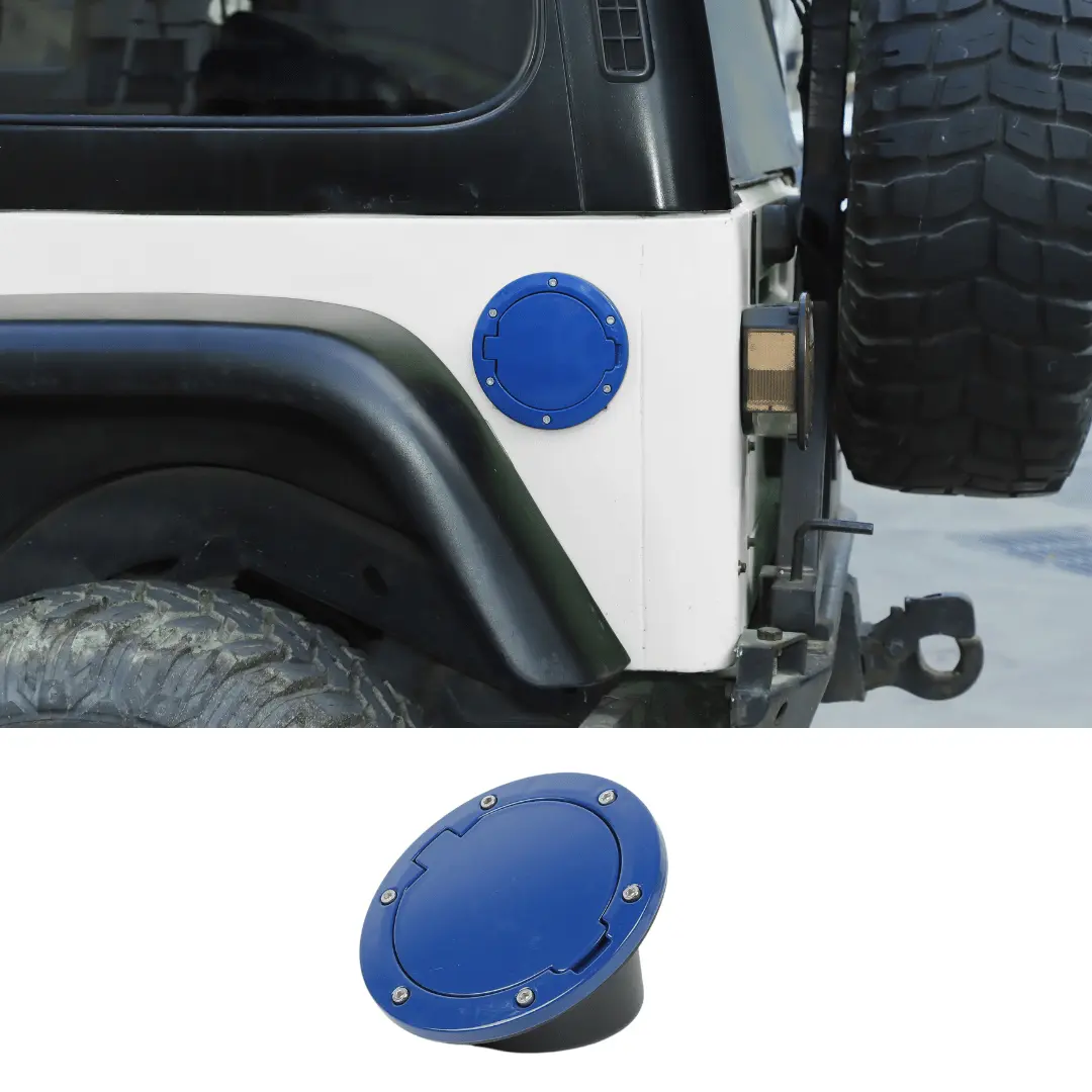 For 1997-2006 Jeep Wrangler TJ Door Fuel Filler Tank Gas Cap Cover Aluminum - Image 6