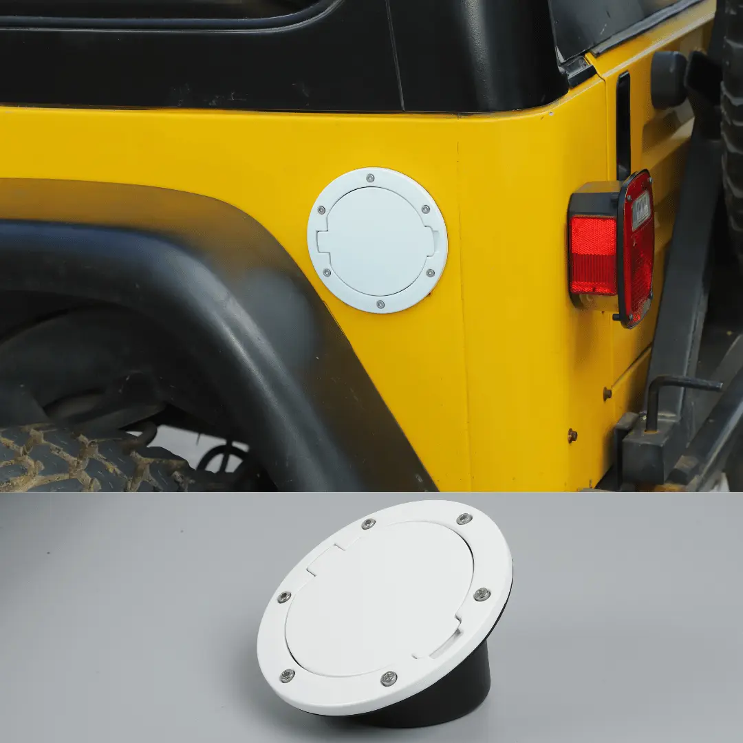 For 1997-2006 Jeep Wrangler TJ Door Fuel Filler Tank Gas Cap Cover Aluminum - Image 7