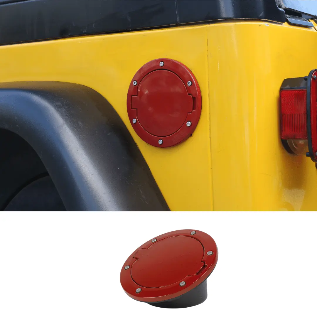 For 1997-2006 Jeep Wrangler TJ Door Fuel Filler Tank Gas Cap Cover Aluminum - Image 9