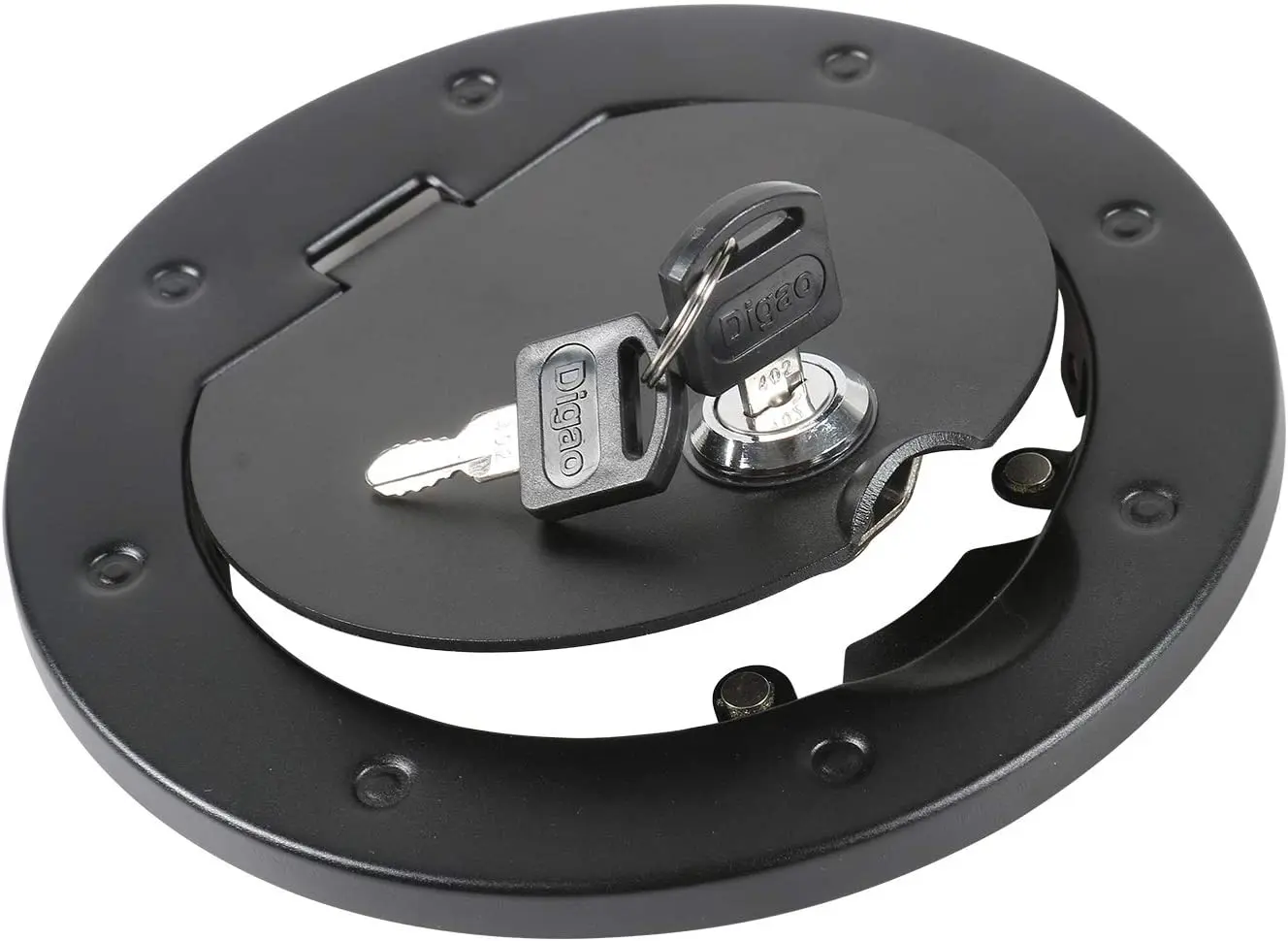 For 2007-2018 Jeep Wrangler JK JKU Gas Cap Cover Locking Fuel Filler Door Cover Black - Image 2
