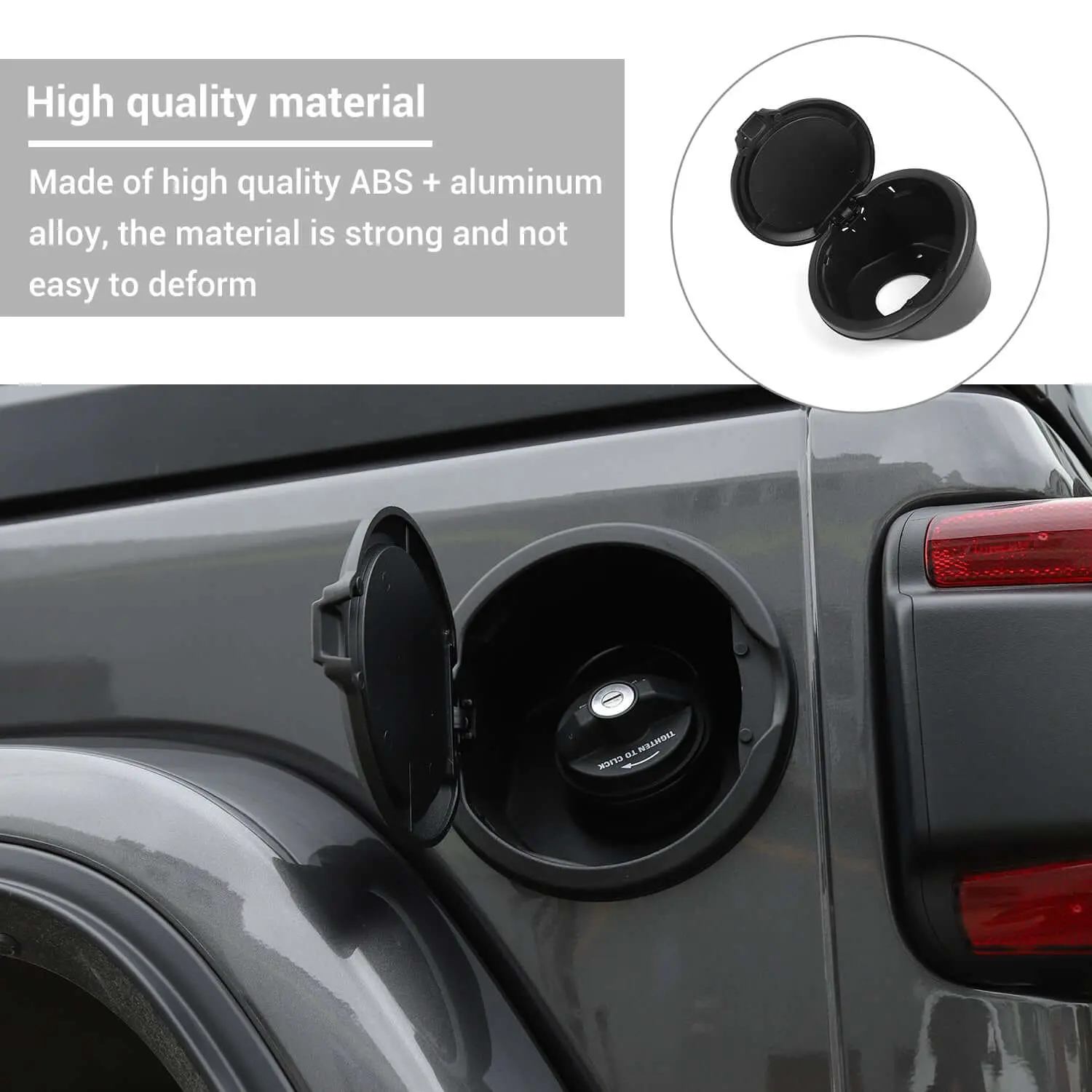 For 2018+ Jeep Wrangler JL JLU 2/4 Door Gas Cap Cover No Locking Fuel Tank Replacement NOT FIT 4XE - Image 6