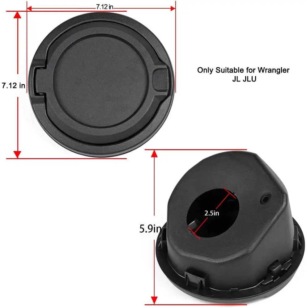 For 2018+ Jeep Wrangler JL JLU 2/4 Door Gas Cap Cover No Locking Fuel Tank Replacement NOT FIT 4XE - Image 8