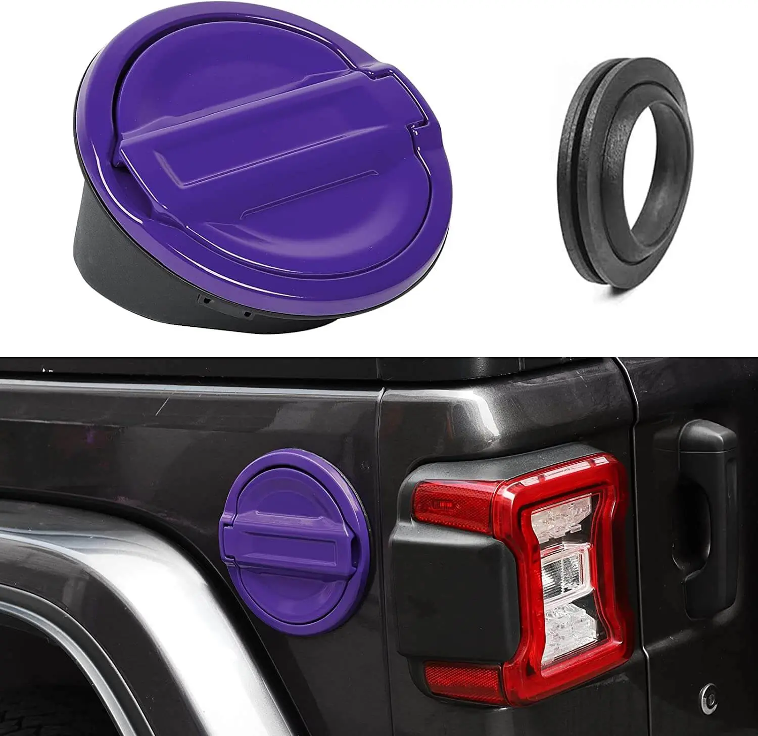 For 2018+ Jeep Wrangler JL Gas Tank Cap Aluminum Fuel Filler Door Cover Not FIT 4XE - Image 11