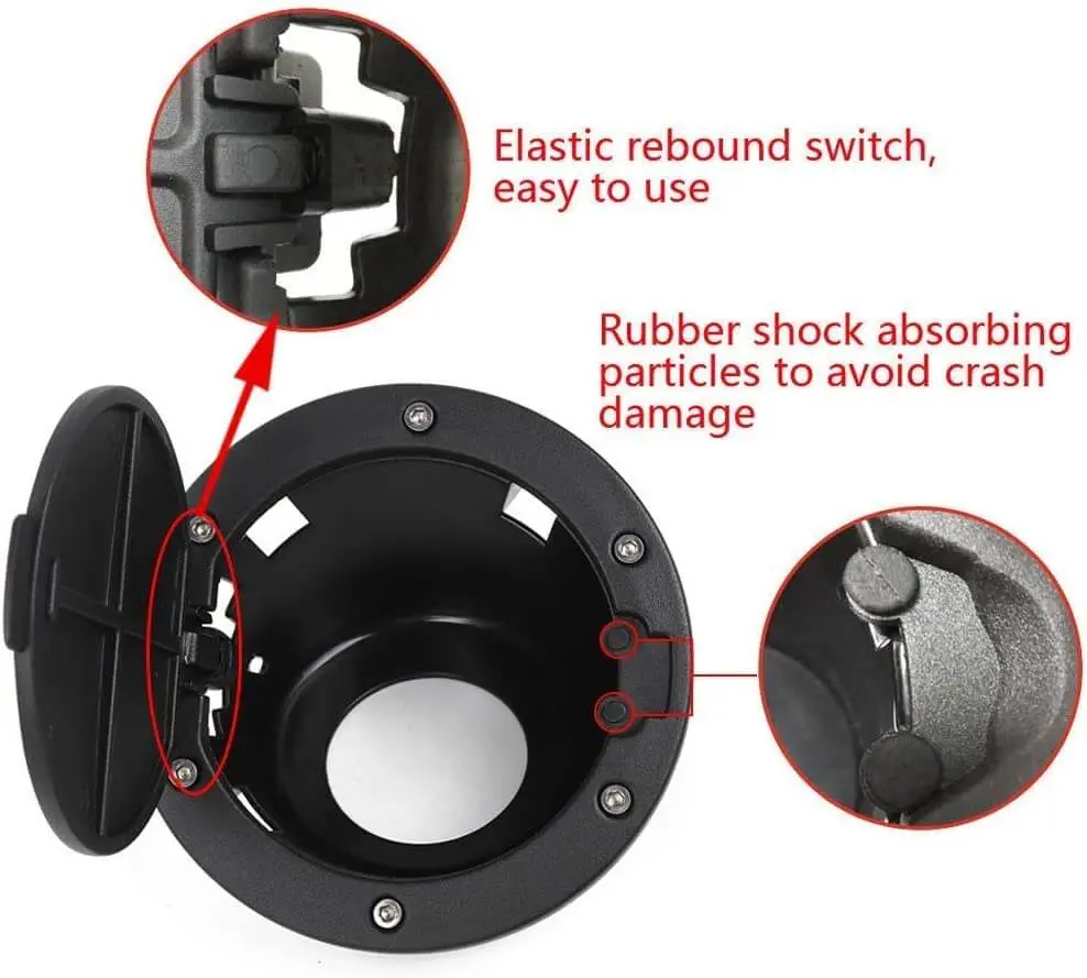 For 2018+ Jeep Wrangler JL Gas Tank Cap Aluminum Fuel Filler Door Cover Not FIT 4XE - Image 4