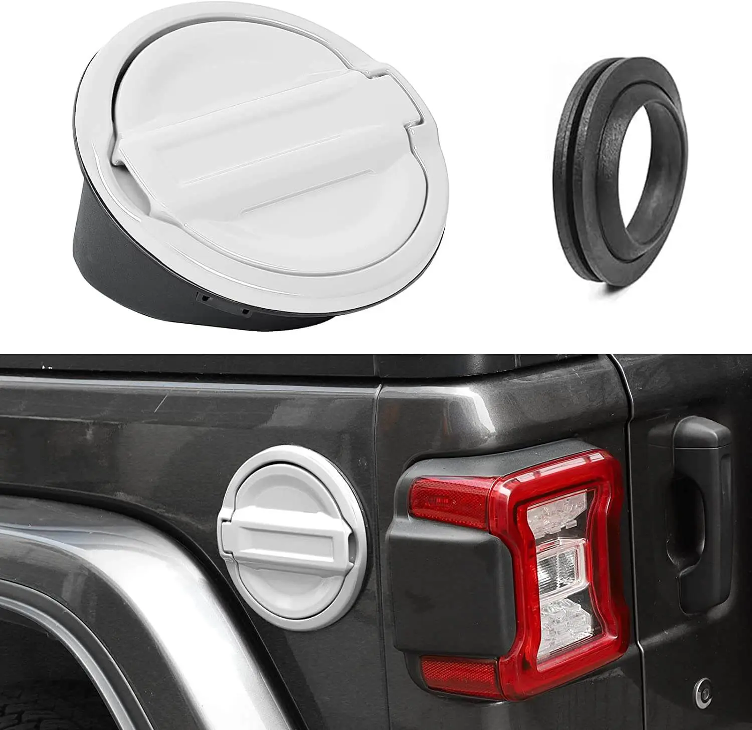For 2018+ Jeep Wrangler JL Gas Tank Cap Aluminum Fuel Filler Door Cover Not FIT 4XE - Image 9
