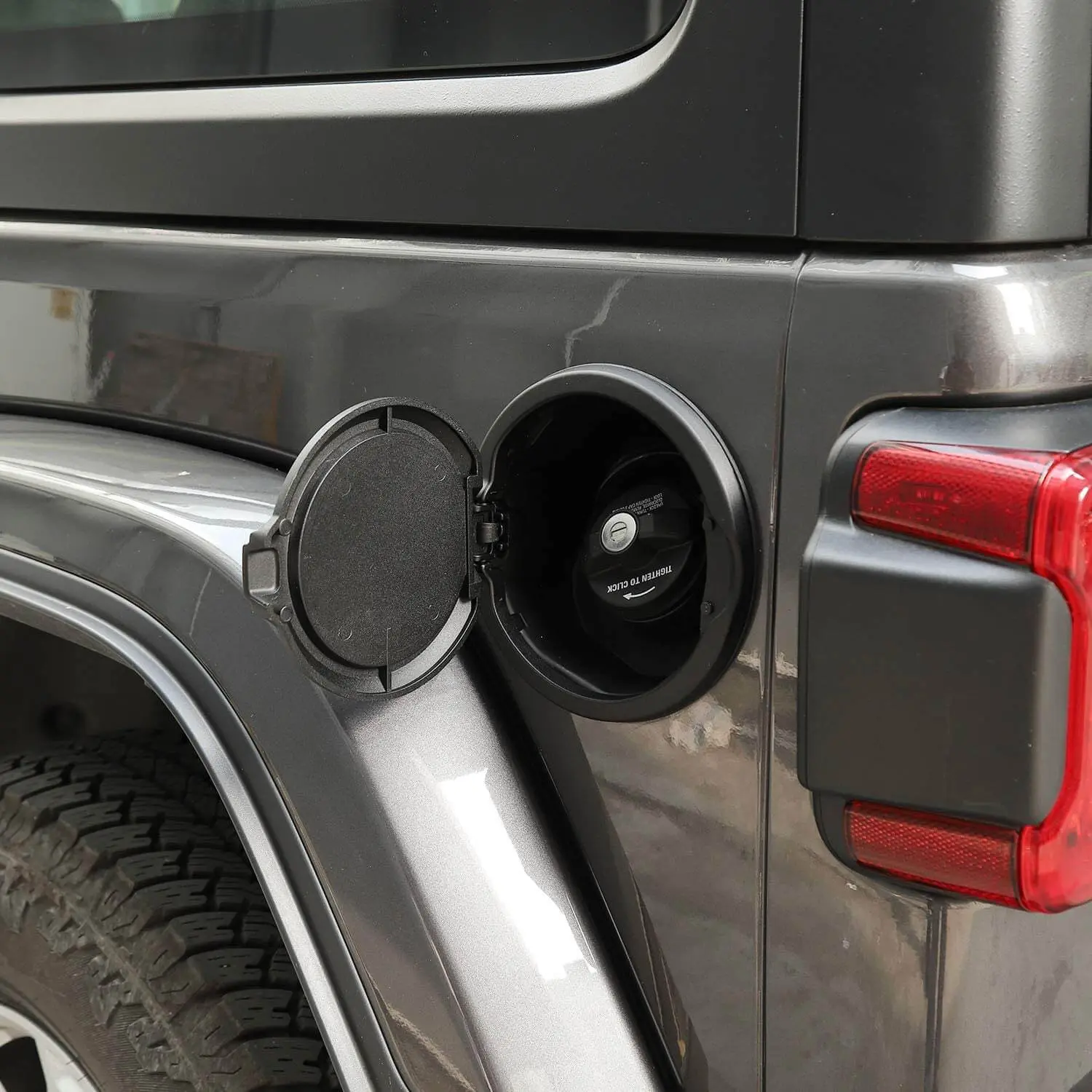 For 2018+ Jeep Wrangler JL JLU Gas Tank Cover Aluminum Alloy Fuel Filler Door Cover US Flag NOT FIT 4XE - Image 3