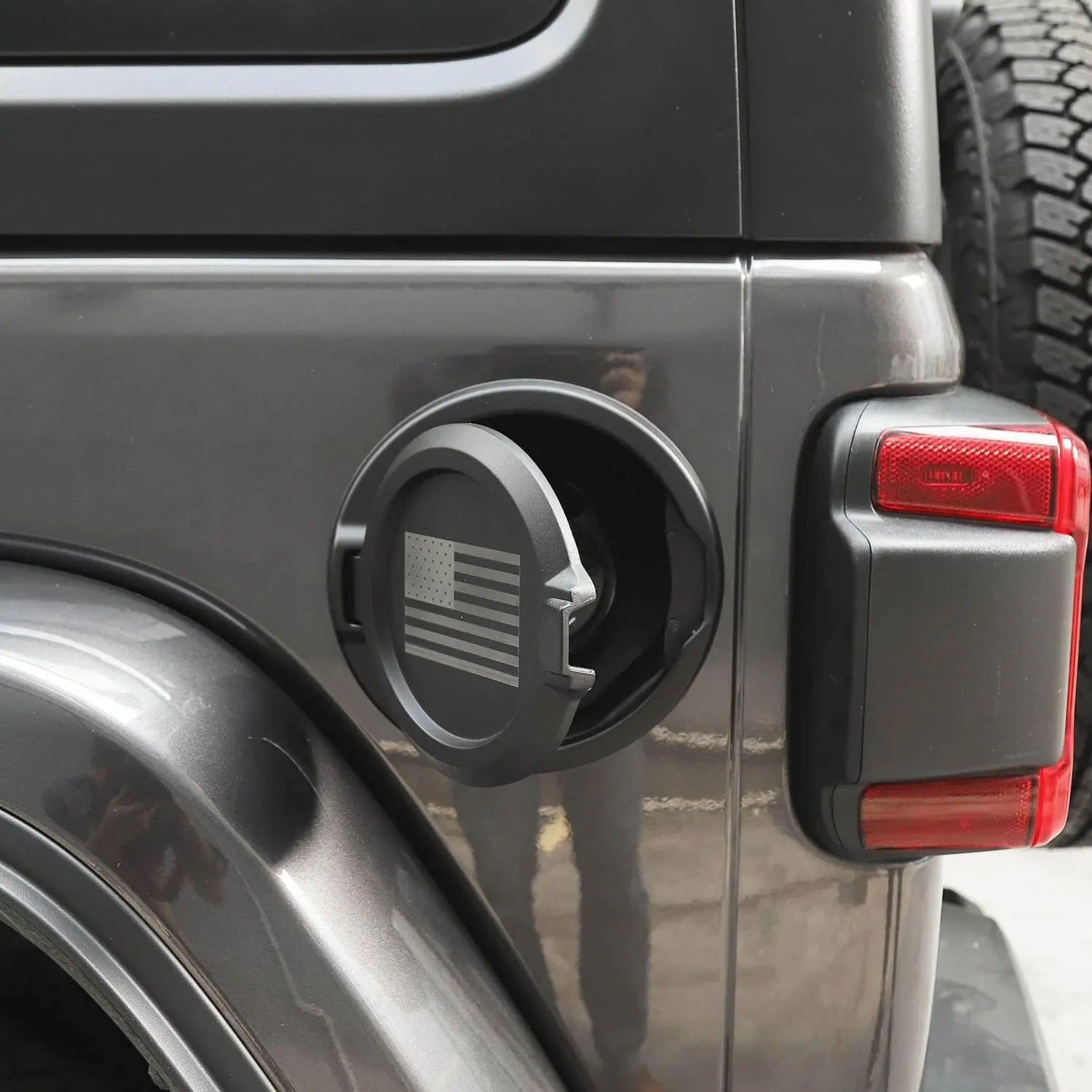 For 2018+ Jeep Wrangler JL JLU Gas Tank Cover Aluminum Alloy Fuel Filler Door Cover US Flag NOT FIT 4XE - Image 4