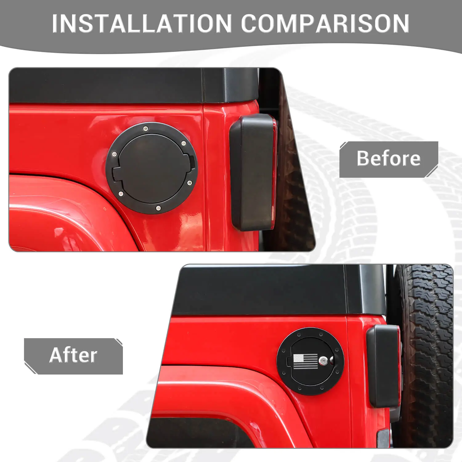 For 2007-2018 Jeep Wrangler JK JKU Door Gas Fuel Filler Tank Locking Cover - Image 2