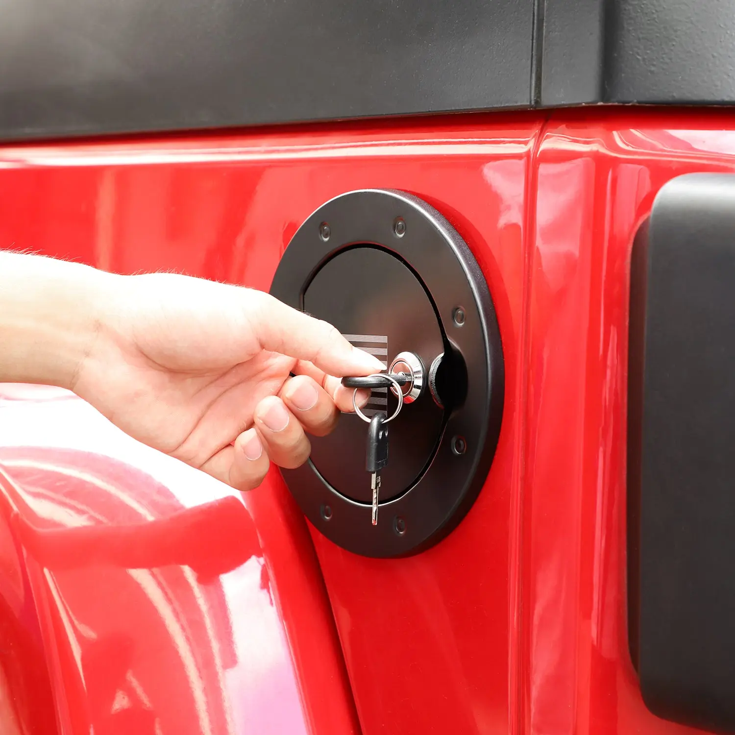 For 2007-2018 Jeep Wrangler JK JKU Door Gas Fuel Filler Tank Locking Cover - Image 4