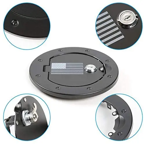 For 2007-2018 Jeep Wrangler JK JKU Door Gas Fuel Filler Tank Locking Cover - Image 7
