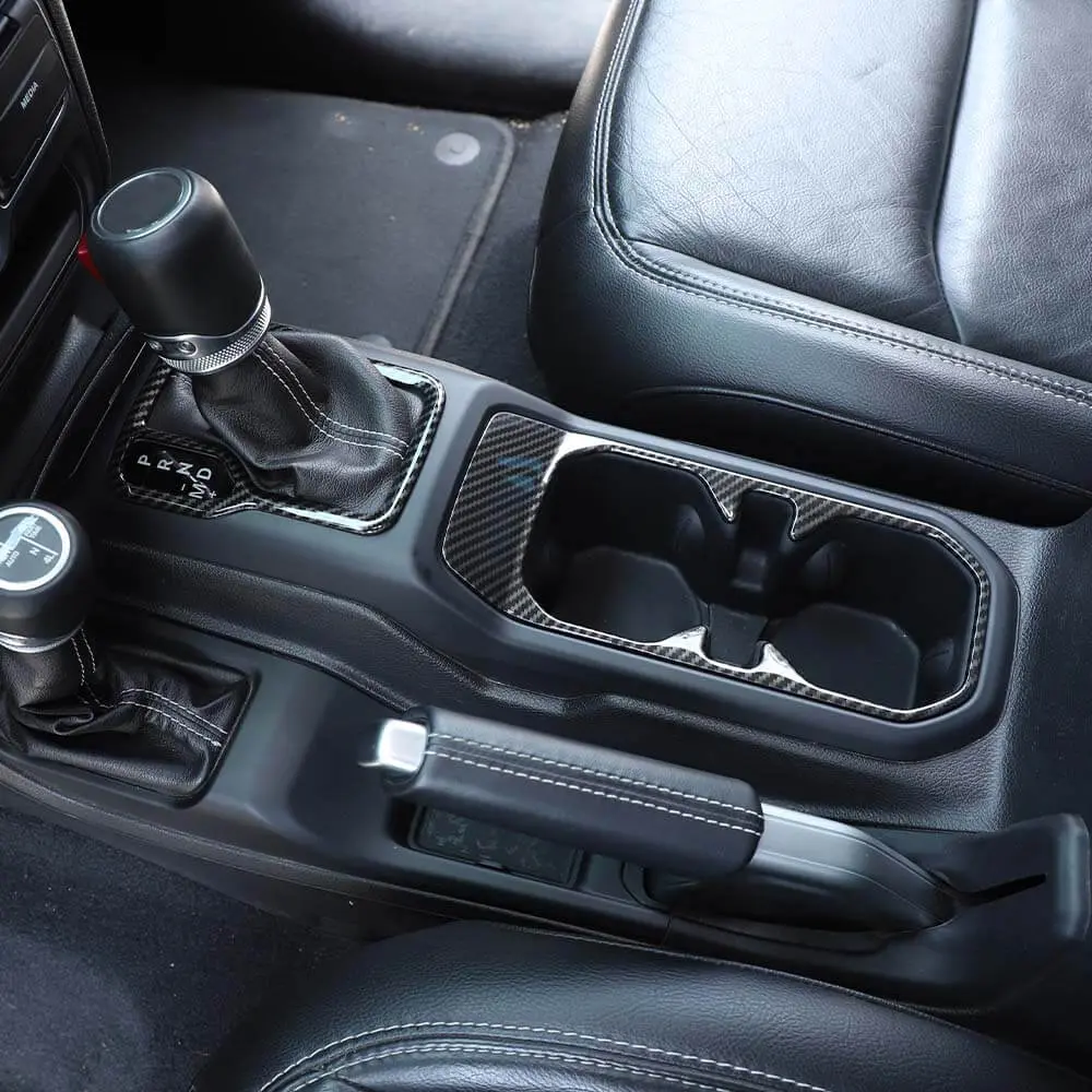 For 2018+ Jeep Wrangler JL & Gladiator JT Gear Shift & Front Water Cup Holder Cover Trim - Image 3