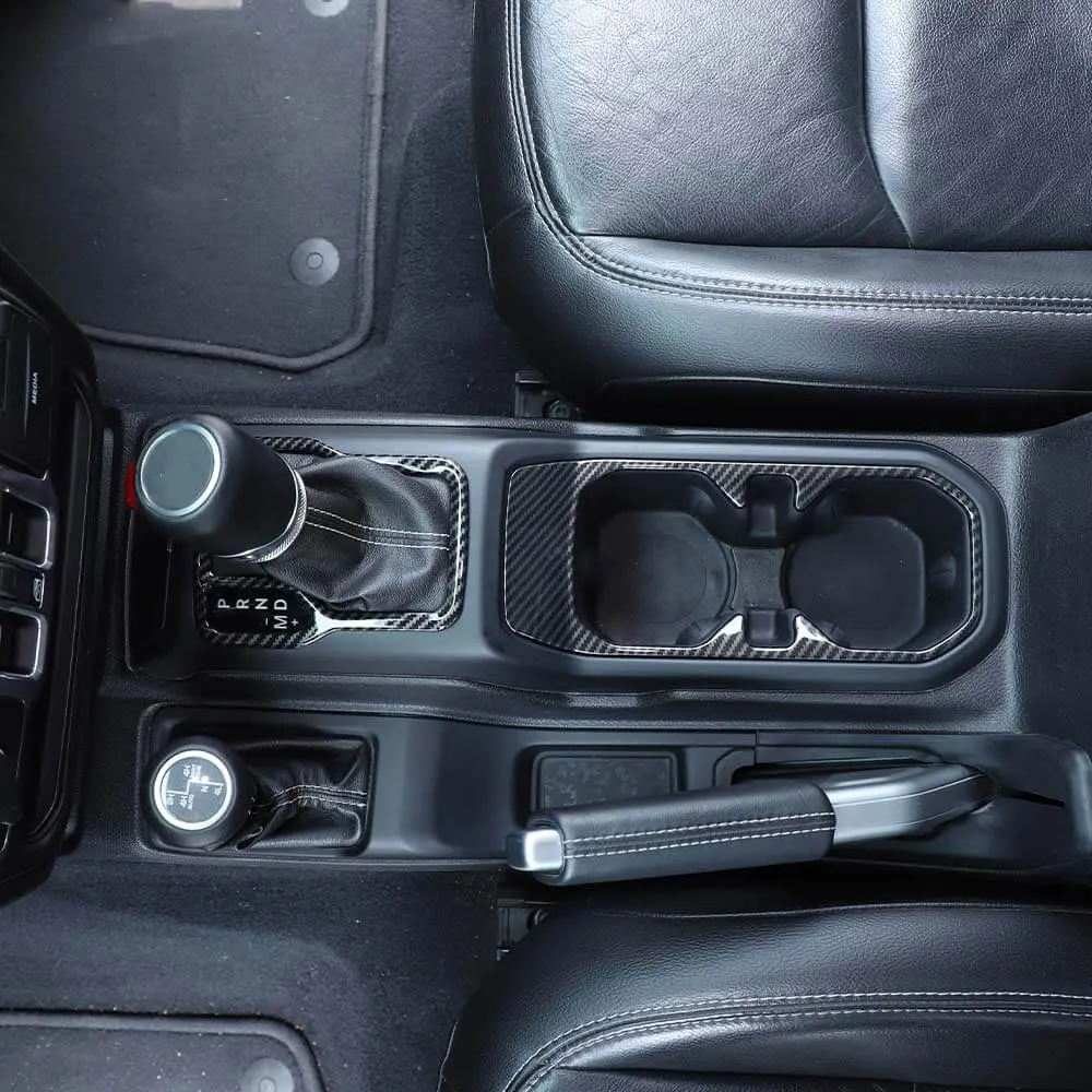 For 2018+ Jeep Wrangler JL & Gladiator JT Gear Shift & Front Water Cup Holder Cover Trim - Image 4