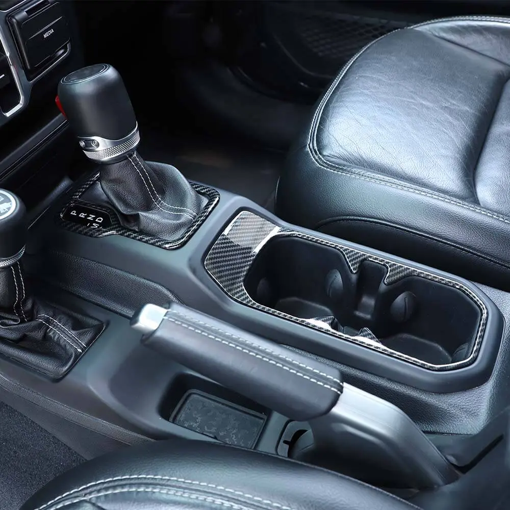 For 2018+ Jeep Wrangler JL & Gladiator JT Gear Shift & Front Water Cup Holder Cover Trim - Image 6