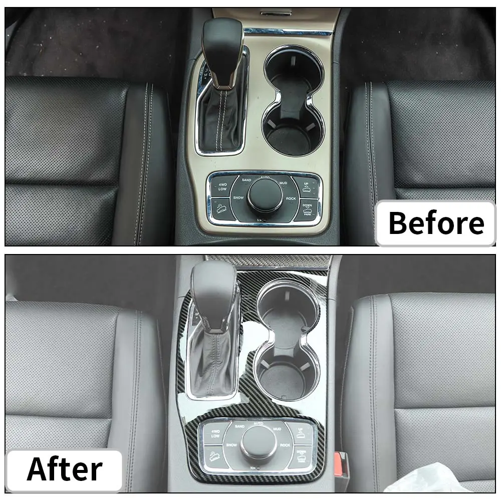 For 2017-2021 Jeep Grand Cherokee WK2 Gear Shift Panel Cover Trim Kit - Image 2