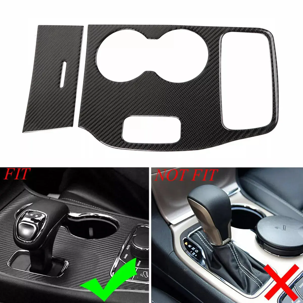 For 2014-2016 Jeep Grand Cherokee WK2 Inner Gear Shift Panel Trim Cover Kit - Image 2