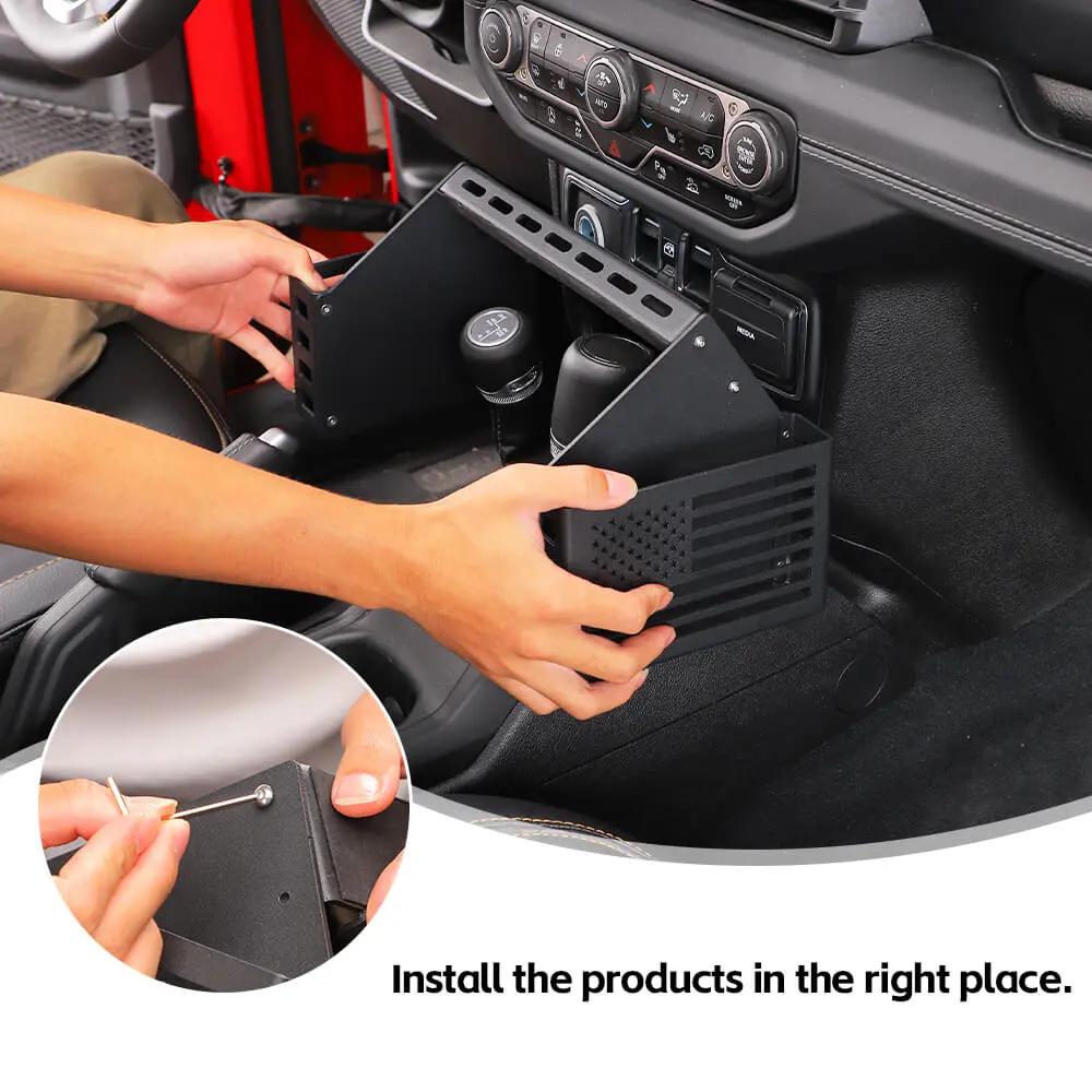 For 2018+ Jeep Wrangler JL & Gladiator JT Gear Shift Center Console Storage Box Expansion Organizer Tray - Image 4