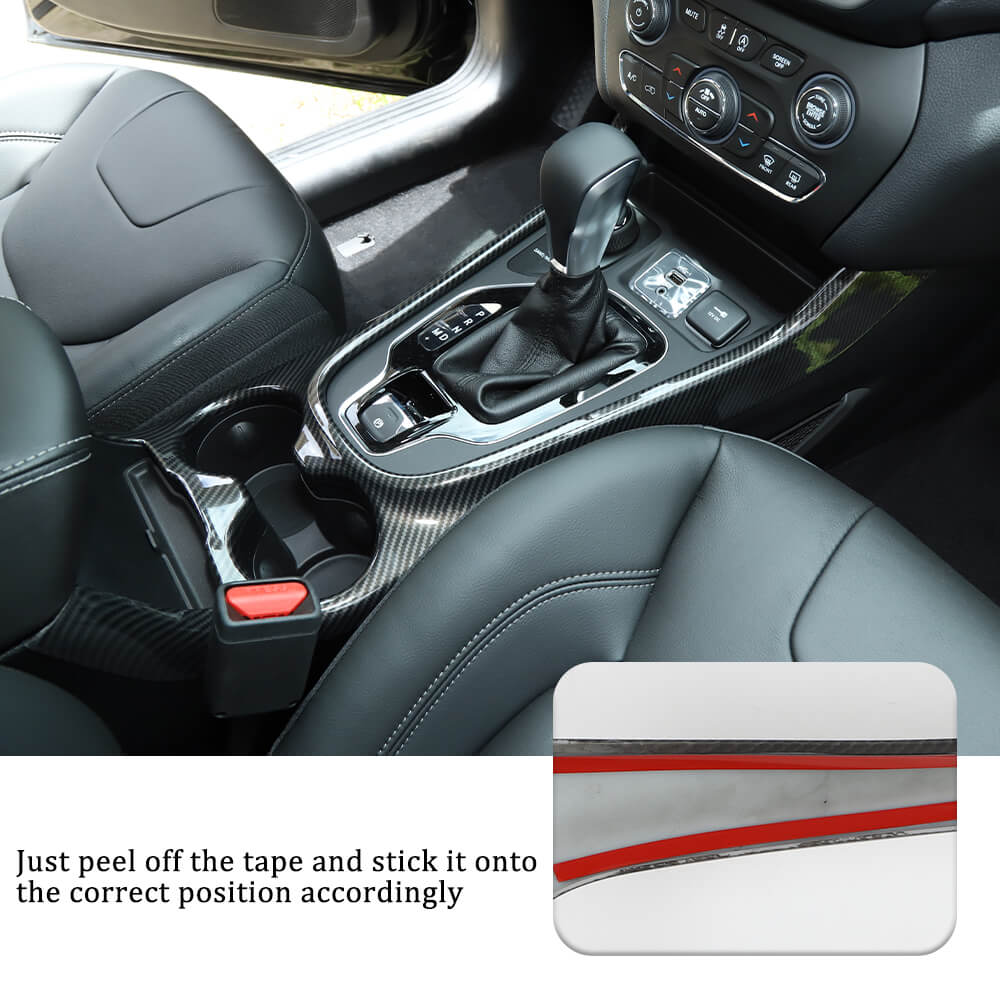 For 2014+ Jeep Cherokee Central Console Gear Shift Decor Cover Trim - Image 5