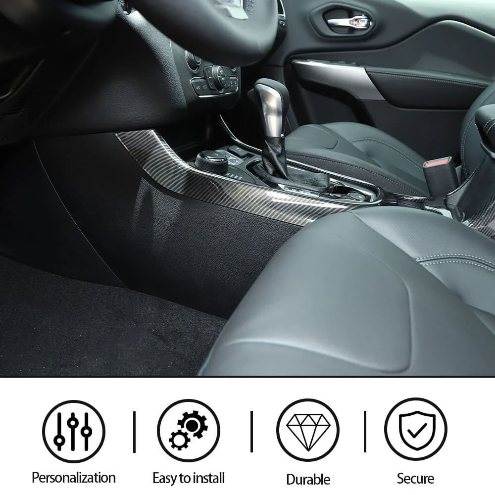 For 2014+ Jeep Cherokee Central Console Gear Shift Decor Cover Trim - Image 6