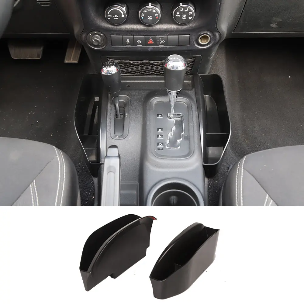 For 2011-2018 Jeep Wrangler JK JKU Gear Shift Center Console Side Storage Box 2PCS