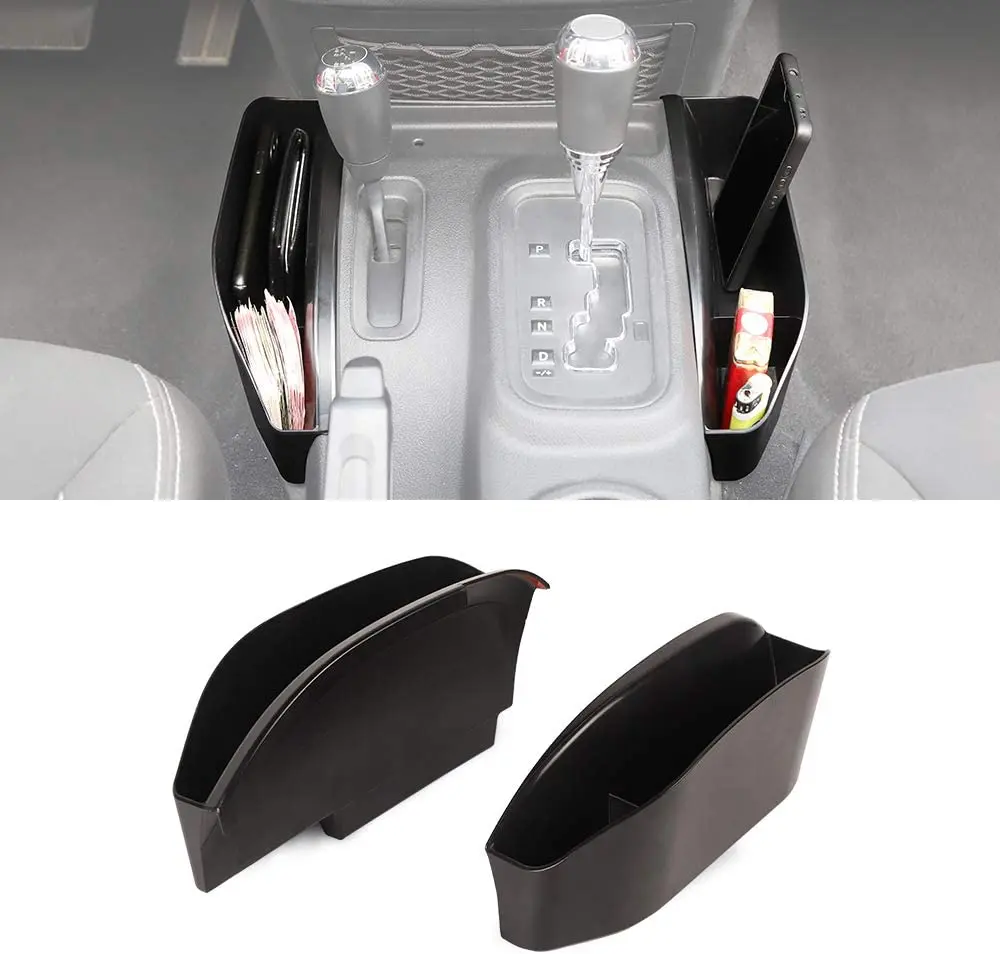 For 2011-2018 Jeep Wrangler JK JKU Gear Shift Center Console Side Storage Box 2PCS - Image 2