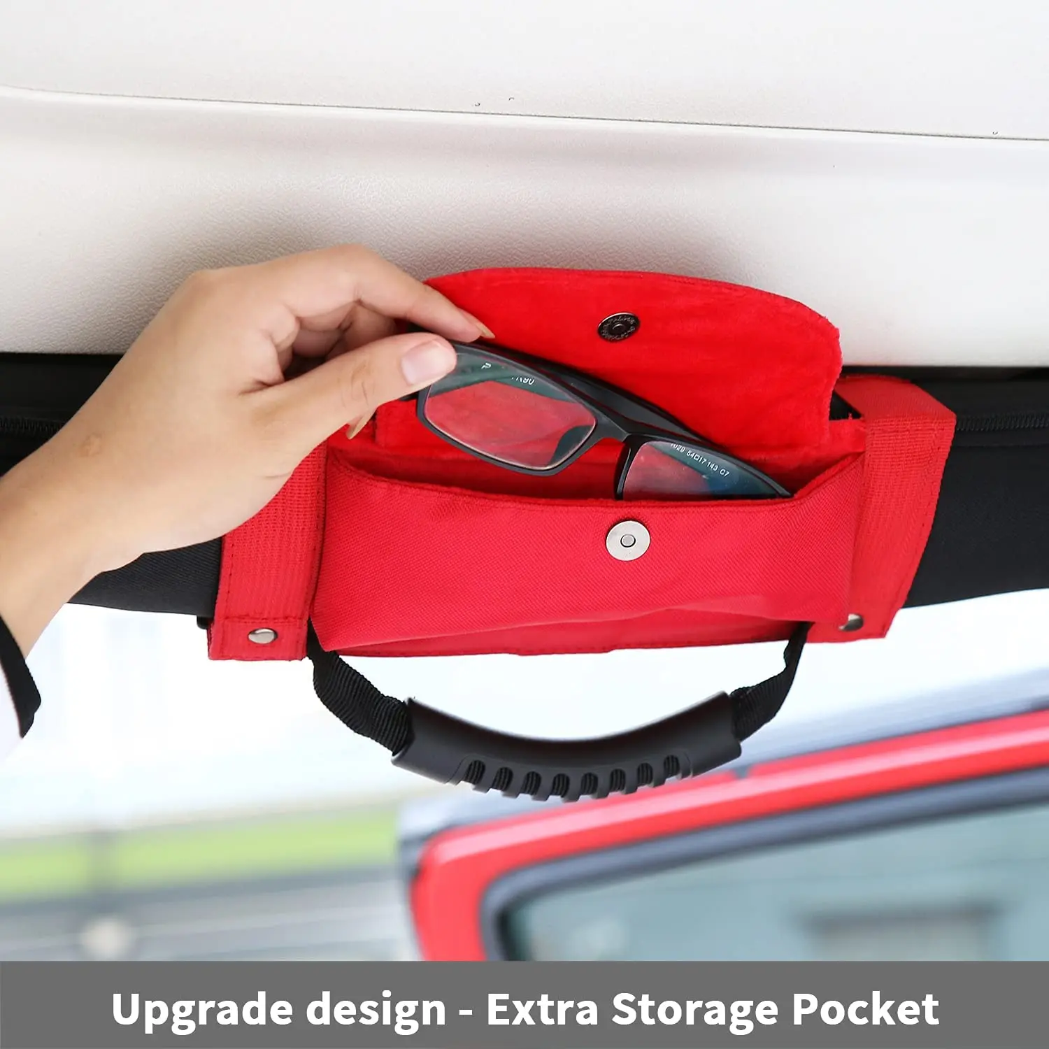 For Jeep Wrangler CJ YJ TJ JK JL &Gladiator JT Heavy Duty Roll Bar Grab Handles with Storage Bag - Image 6