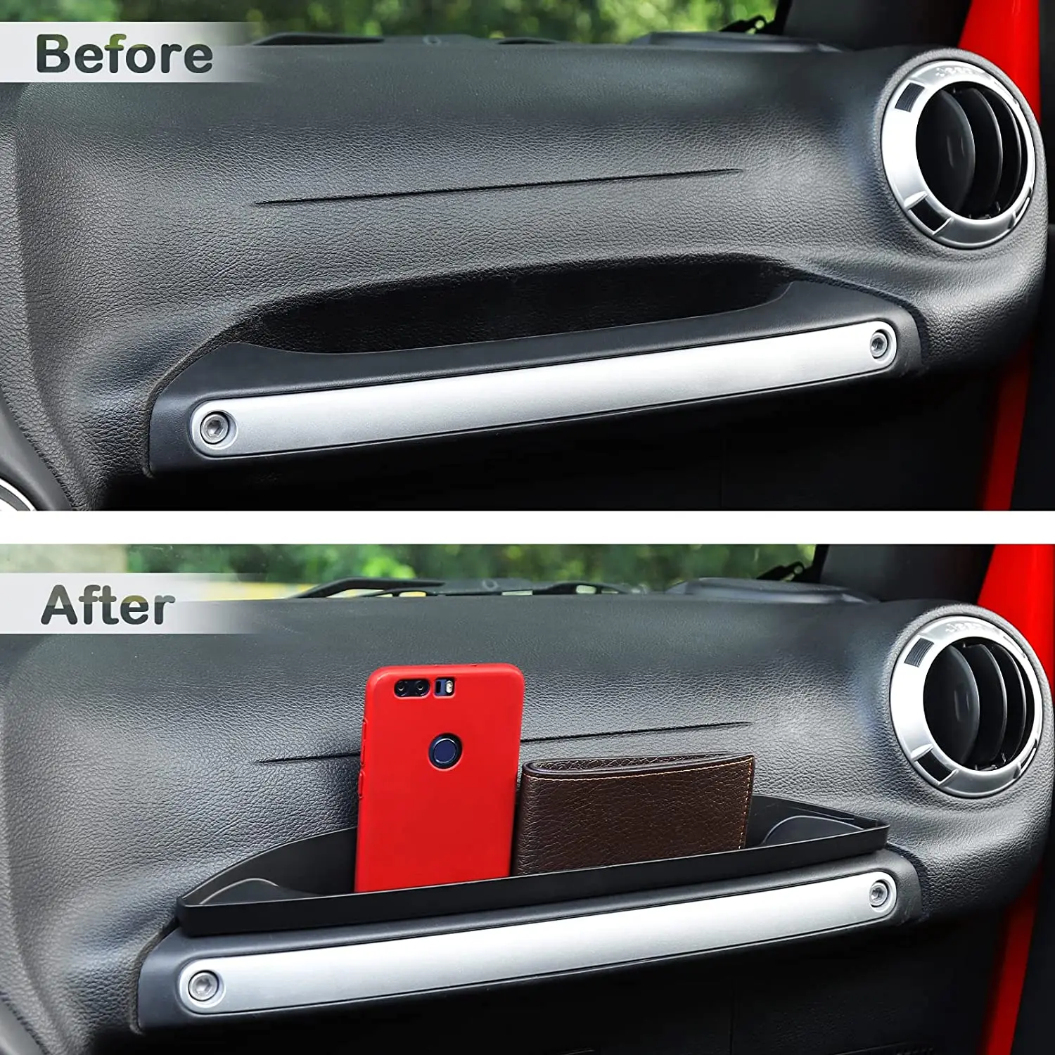 For 2011-2018 Jeep Wrangler JK Passenger Co-Pilot Grab Bar Storage Box Handle Tray Organizer - Image 2