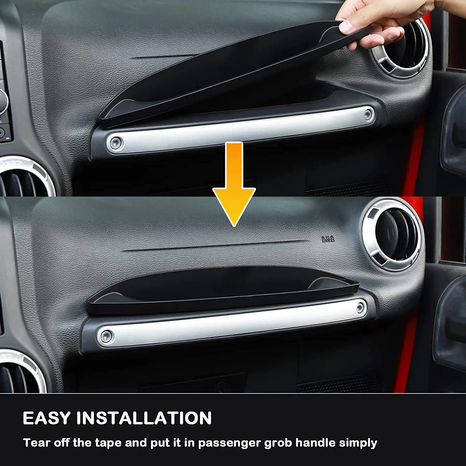 For 2011-2018 Jeep Wrangler JK Passenger Co-Pilot Grab Bar Storage Box Handle Tray Organizer - Image 4