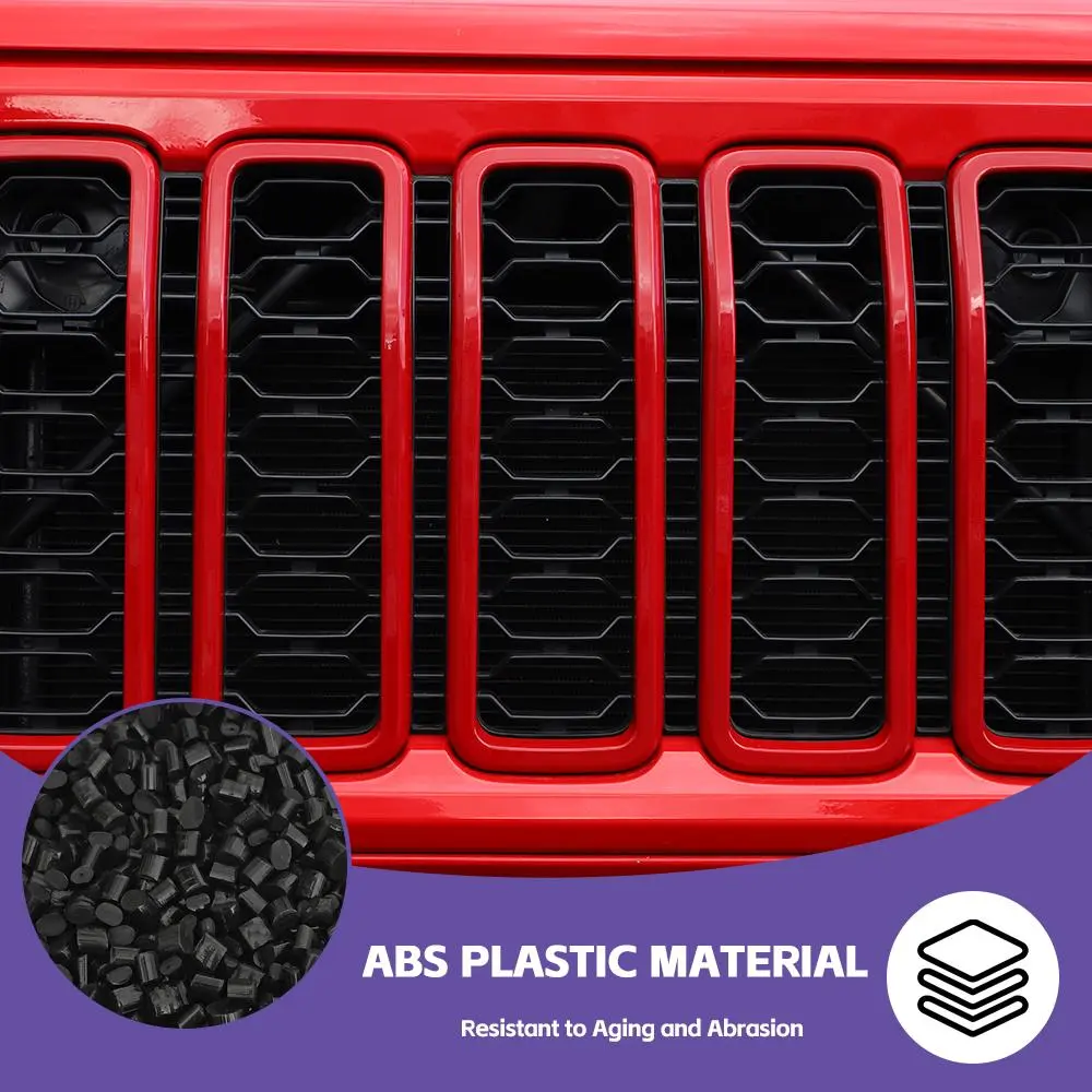 For 2024+ Jeep Wrangler JL/Gladiator JT Grille Insert+Front Headlight Bezels+ Center Mesh Trim Piece - Image 7