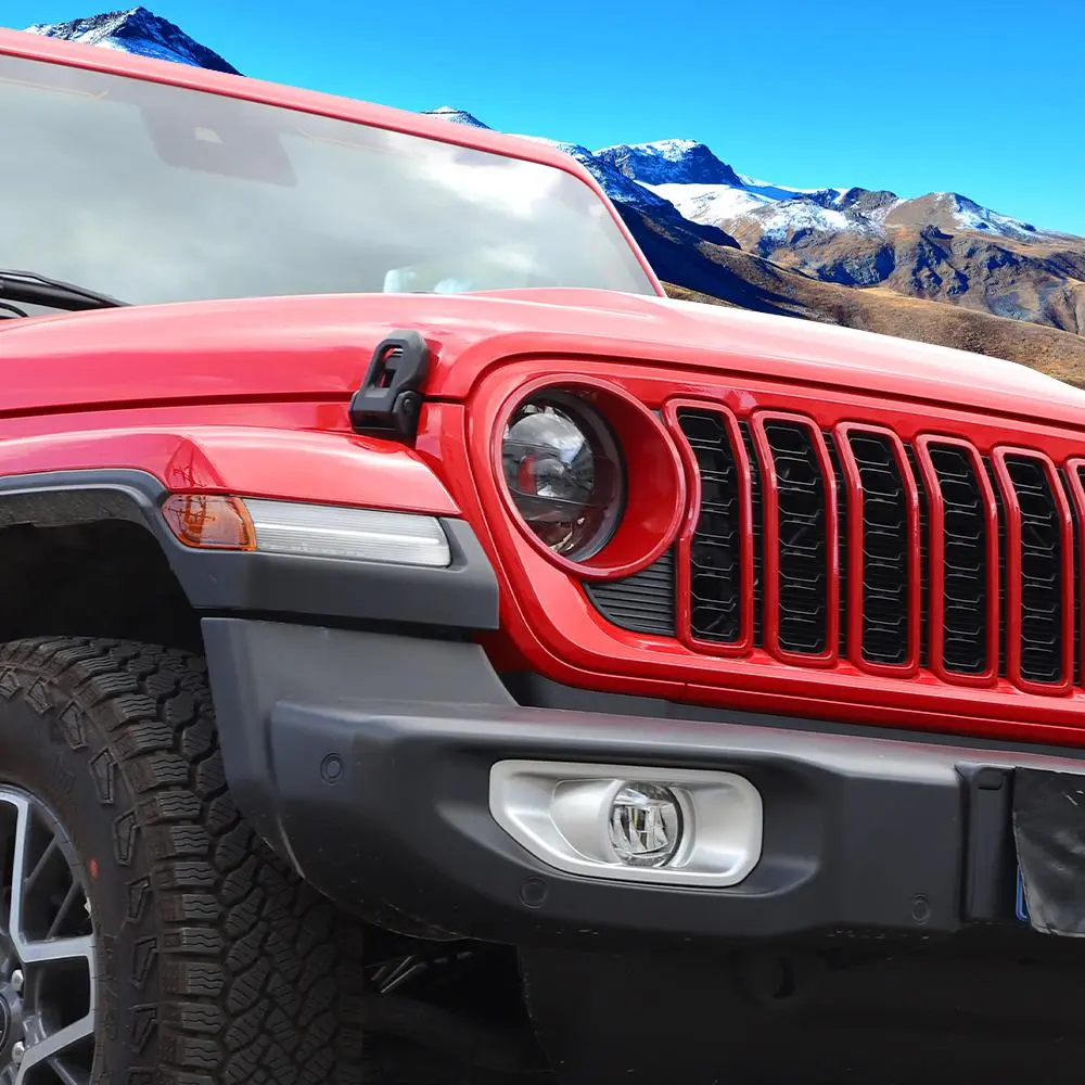 For 2024+ Jeep Wrangler JL/ Gladiator JT Grille Insert + Front Headlight Bezels Trim - Image 5