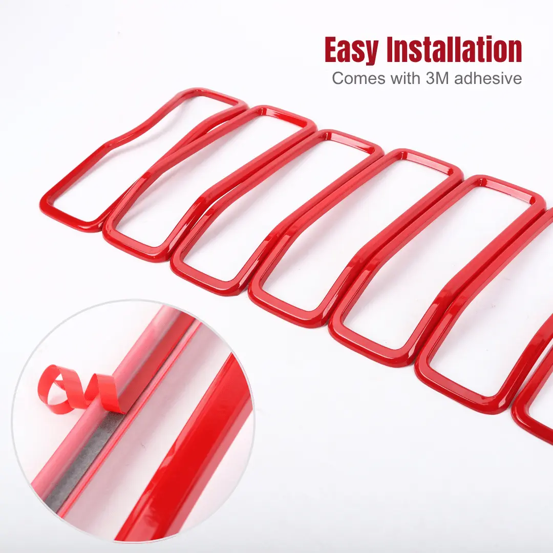For 2024+ Jeep Wrangler JL/ Gladiator JT Grille Insert + Front Headlight Bezels Trim - Image 8