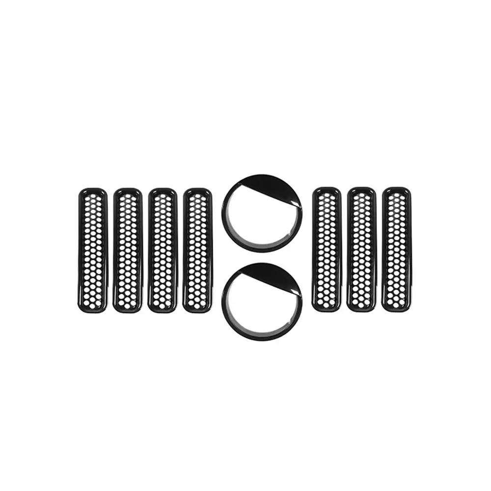 For 1997-2006 Jeep Wrangler TJ Grill Inserts Mesh Headlight Bezels Angry Eyes Trim - Image 10