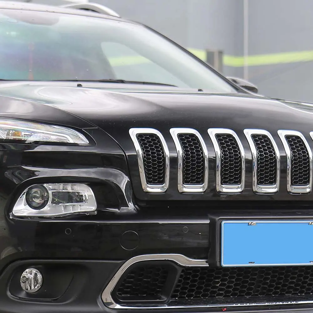 For 2014-2018 Jeep Cherokee Grille Inserts ABS Mesh Honeycomb Grill Cover Trim Kit - Image 3