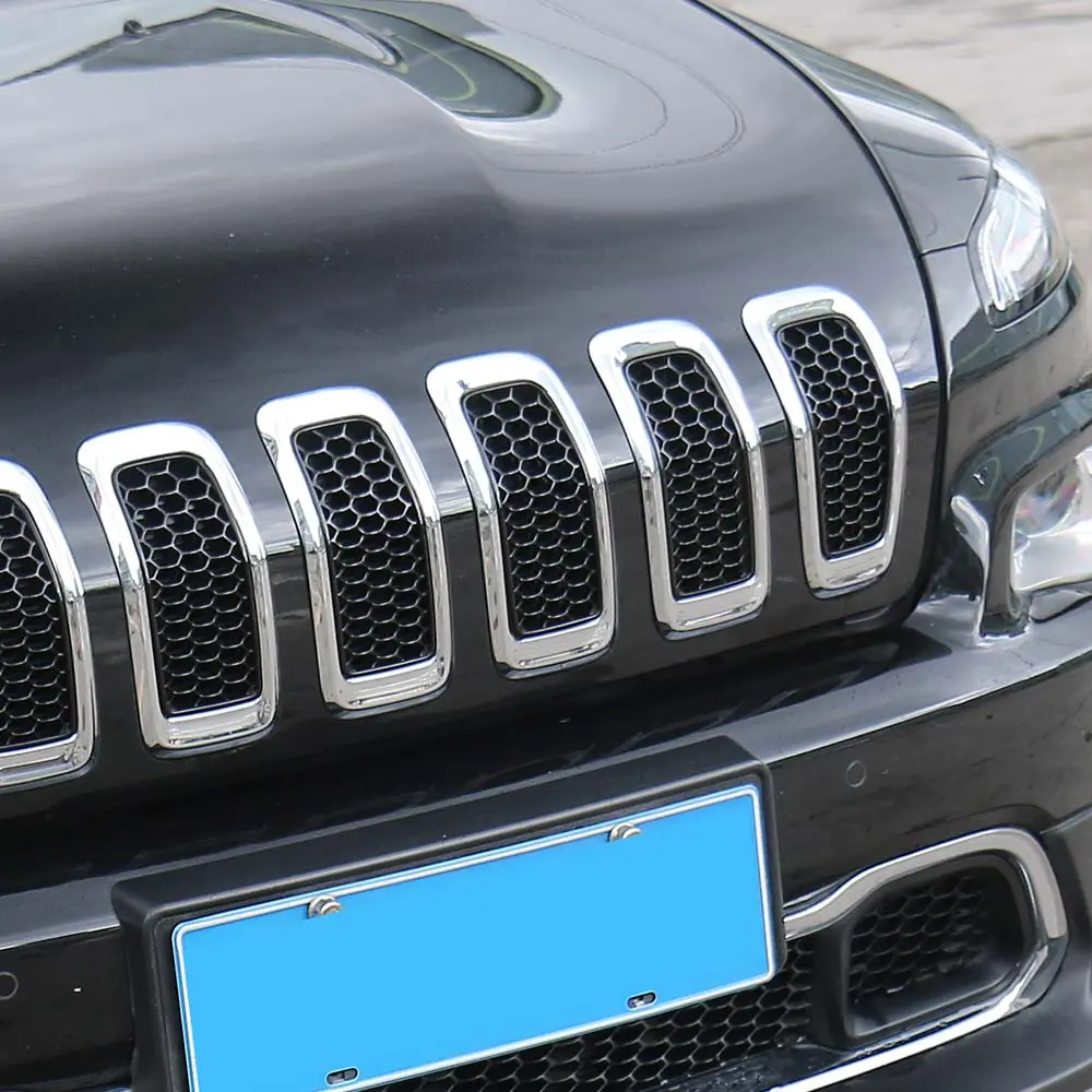 For 2014-2018 Jeep Cherokee Grille Inserts ABS Mesh Honeycomb Grill Cover Trim Kit - Image 5