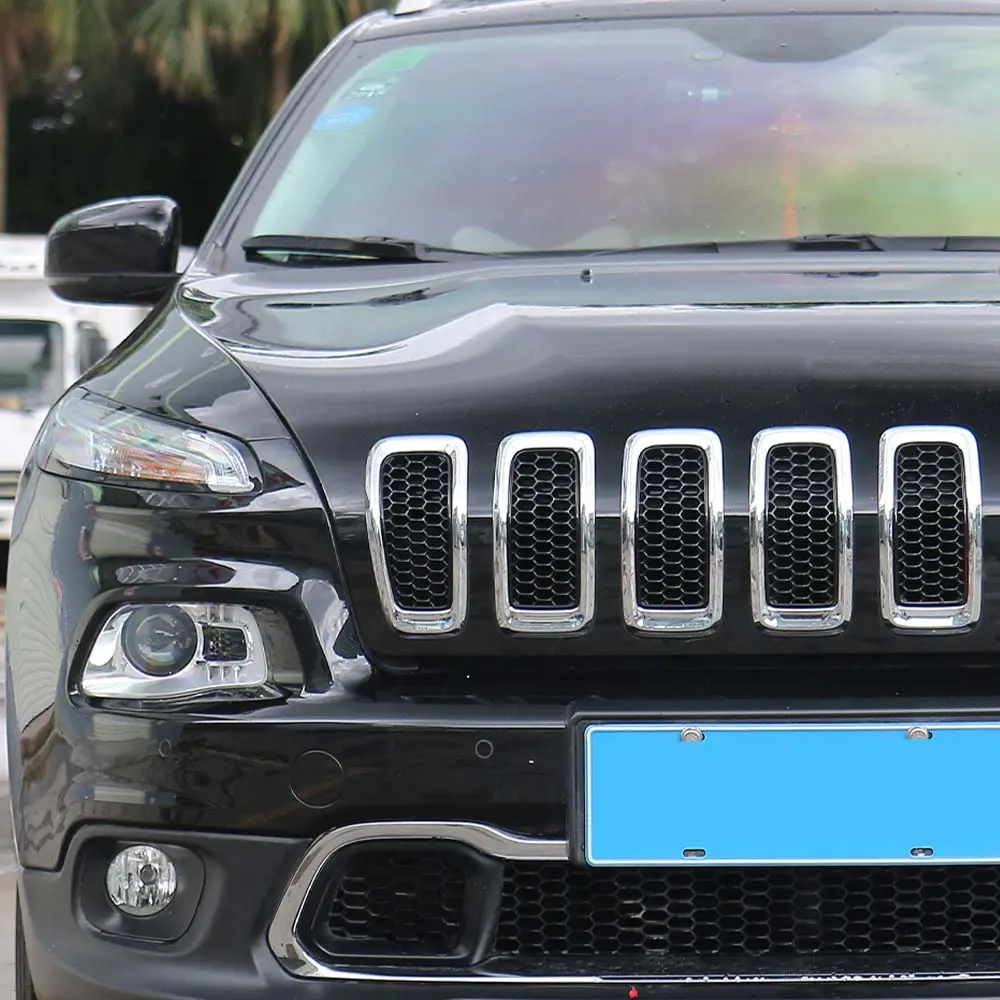 For 2014-2018 Jeep Cherokee Grille Inserts ABS Mesh Honeycomb Grill Cover Trim Kit - Image 6