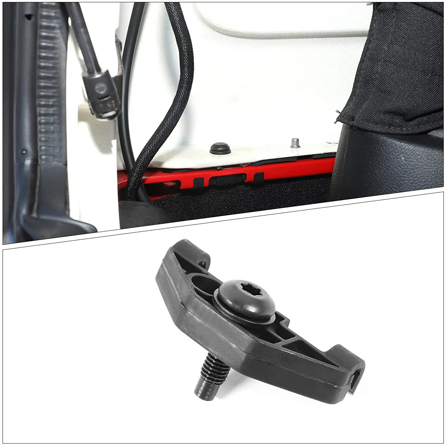 For 2007-2018 Jeep Wrangler JK JKU Hardtop Quick Removal Screws with Clips Replacement Bolts, Black - Image 3