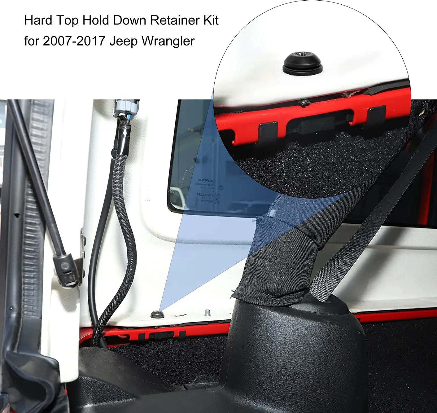 For 2007-2018 Jeep Wrangler JK JKU Hardtop Quick Removal Screws with Clips Replacement Bolts, Black - Image 6