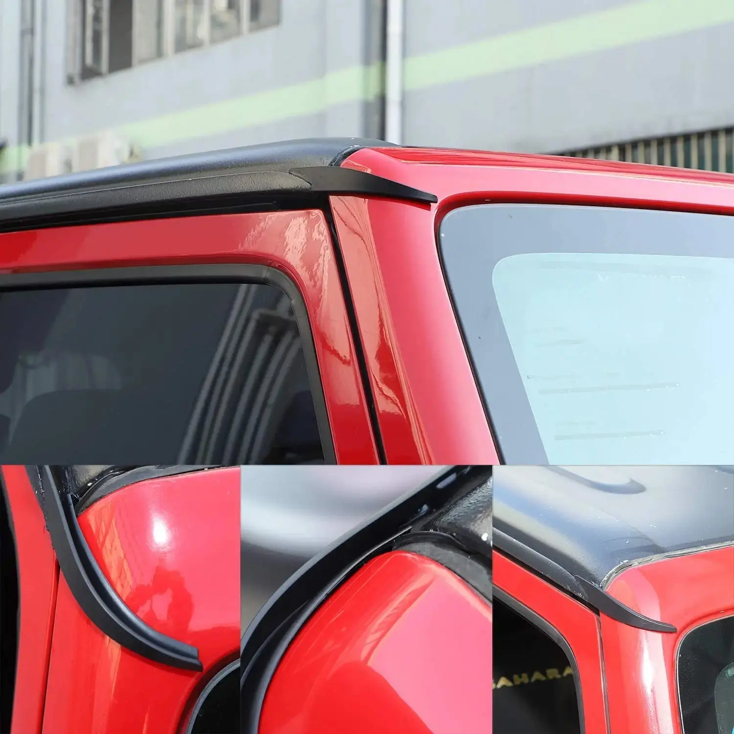 For 2011-2018 Jeep Wrangler JK JKU Hard-Top Roof Rainwater Guard Diverters Channel Slot Gutter, 2PCS - Image 4