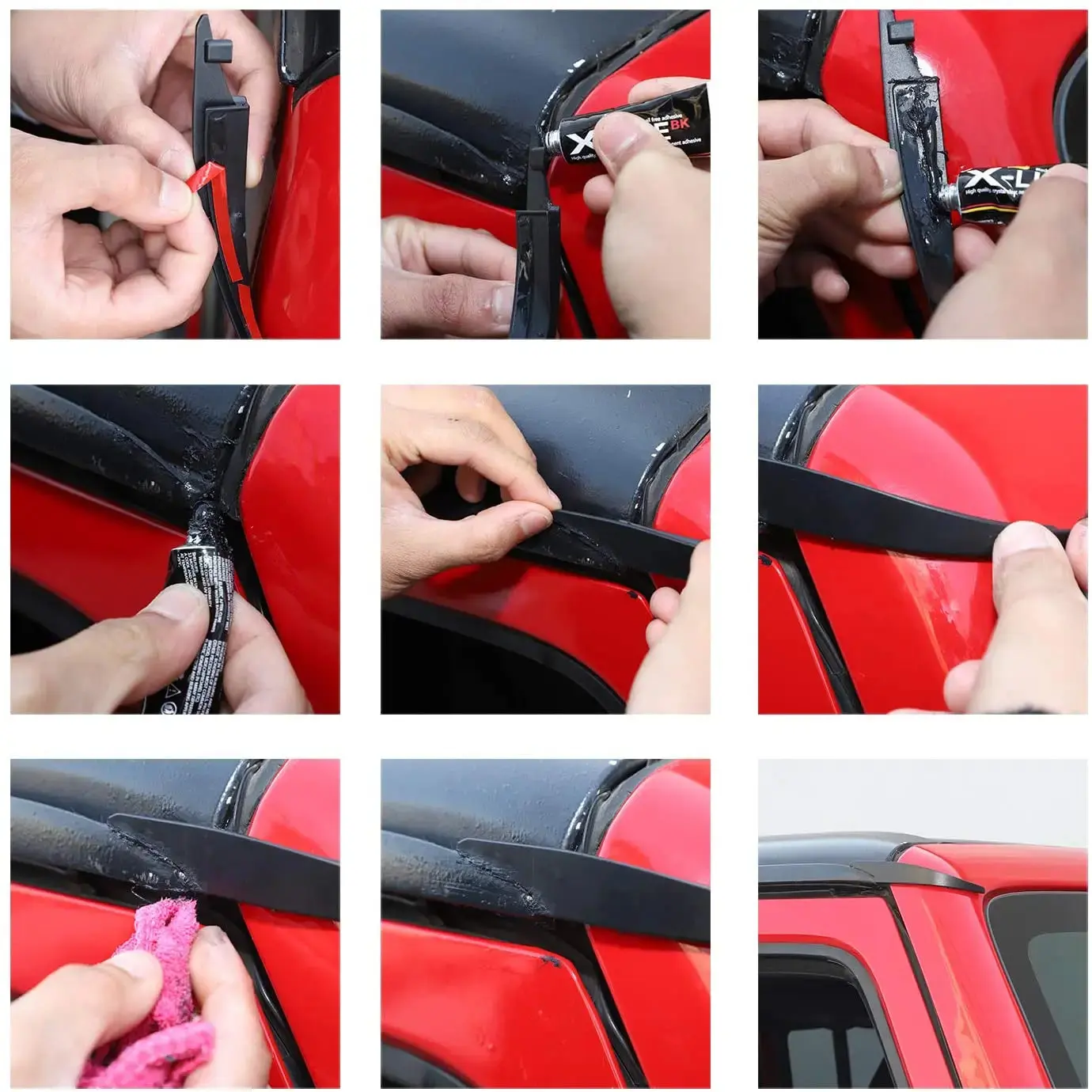 For 2011-2018 Jeep Wrangler JK JKU Hard-Top Roof Rainwater Guard Diverters Channel Slot Gutter, 2PCS - Image 6