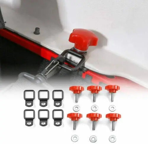For 2007+ Jeep Wrangler JK JL TJ 4 door Hardtop Thumb Screws Quick Removal Hardtop Bolts with 6 Tie Down Anchors - Image 8