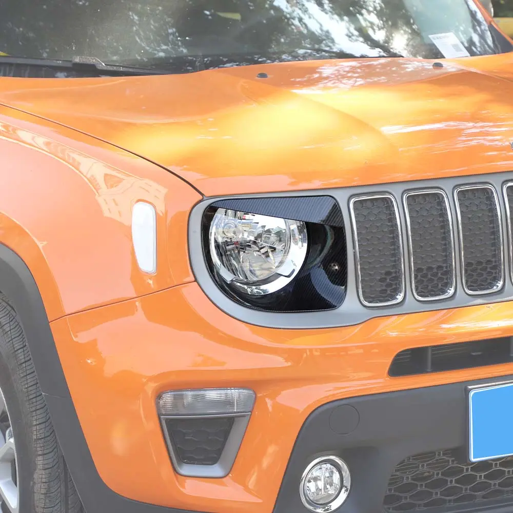 For 2019+ Jeep Renegade Headlight Bezels Angry Eyes Head Lamp Ring Trim Bezels - Image 4