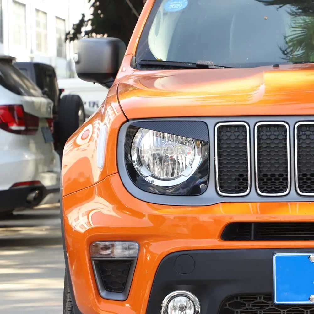 For 2019+ Jeep Renegade Headlight Bezels Angry Eyes Head Lamp Ring Trim Bezels - Image 6