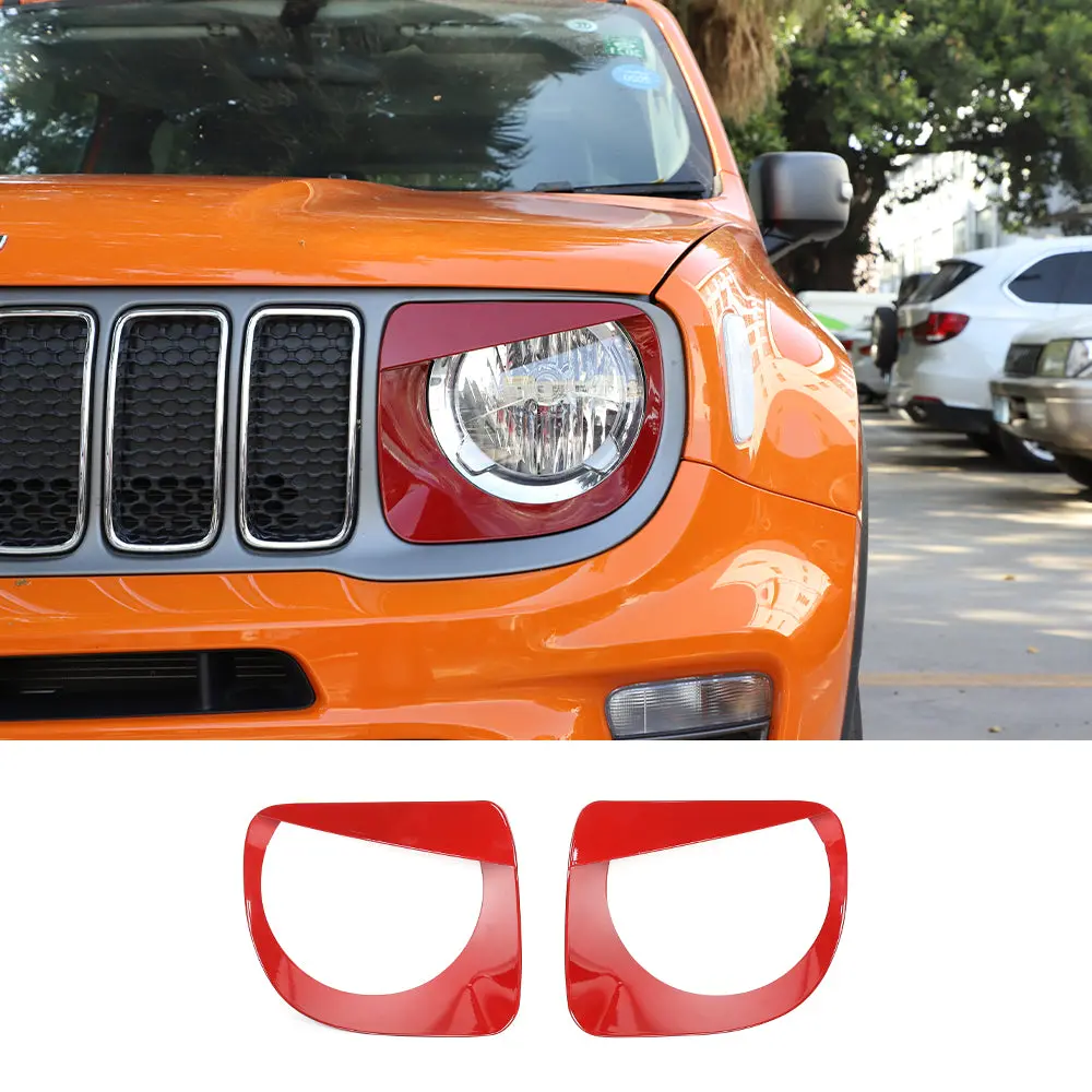 For 2019+ Jeep Renegade Headlight Bezels Angry Eyes Head Lamp Ring Trim Bezels - Image 9