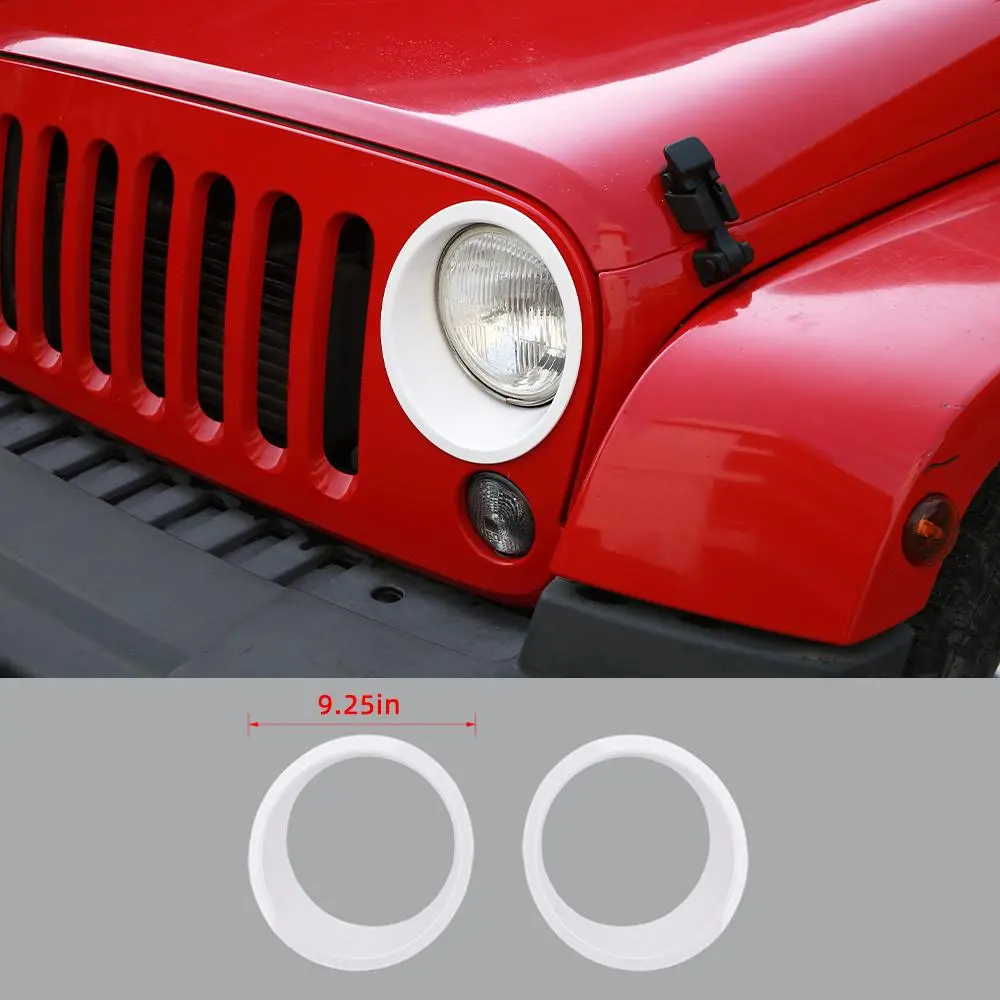For 2007-2018 Jeep Wrangler JK JKU Headlight Trim Bezels - Image 13