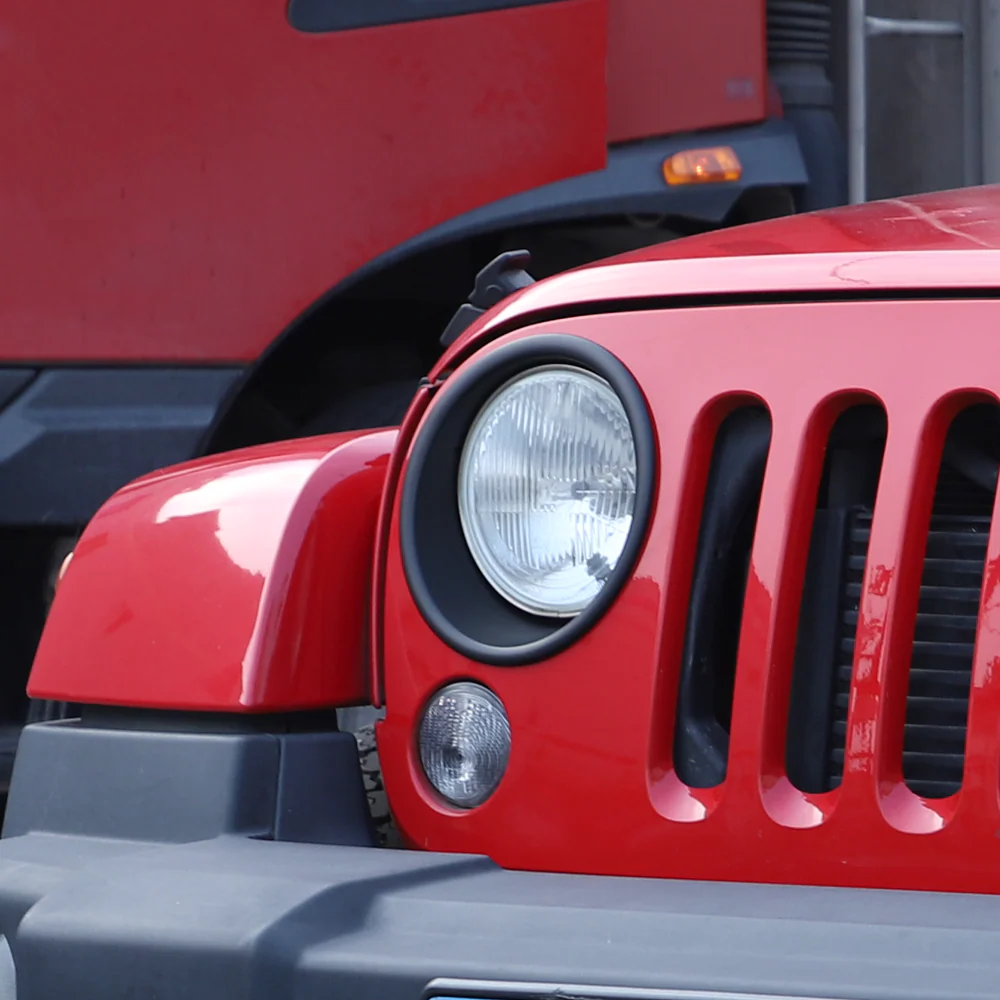 For 2007-2018 Jeep Wrangler JK JKU Headlight Trim Bezels - Image 3