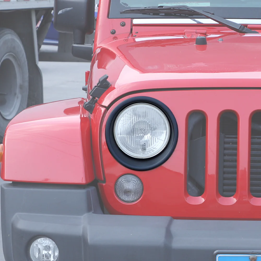 For 2007-2018 Jeep Wrangler JK JKU Headlight Trim Bezels - Image 5