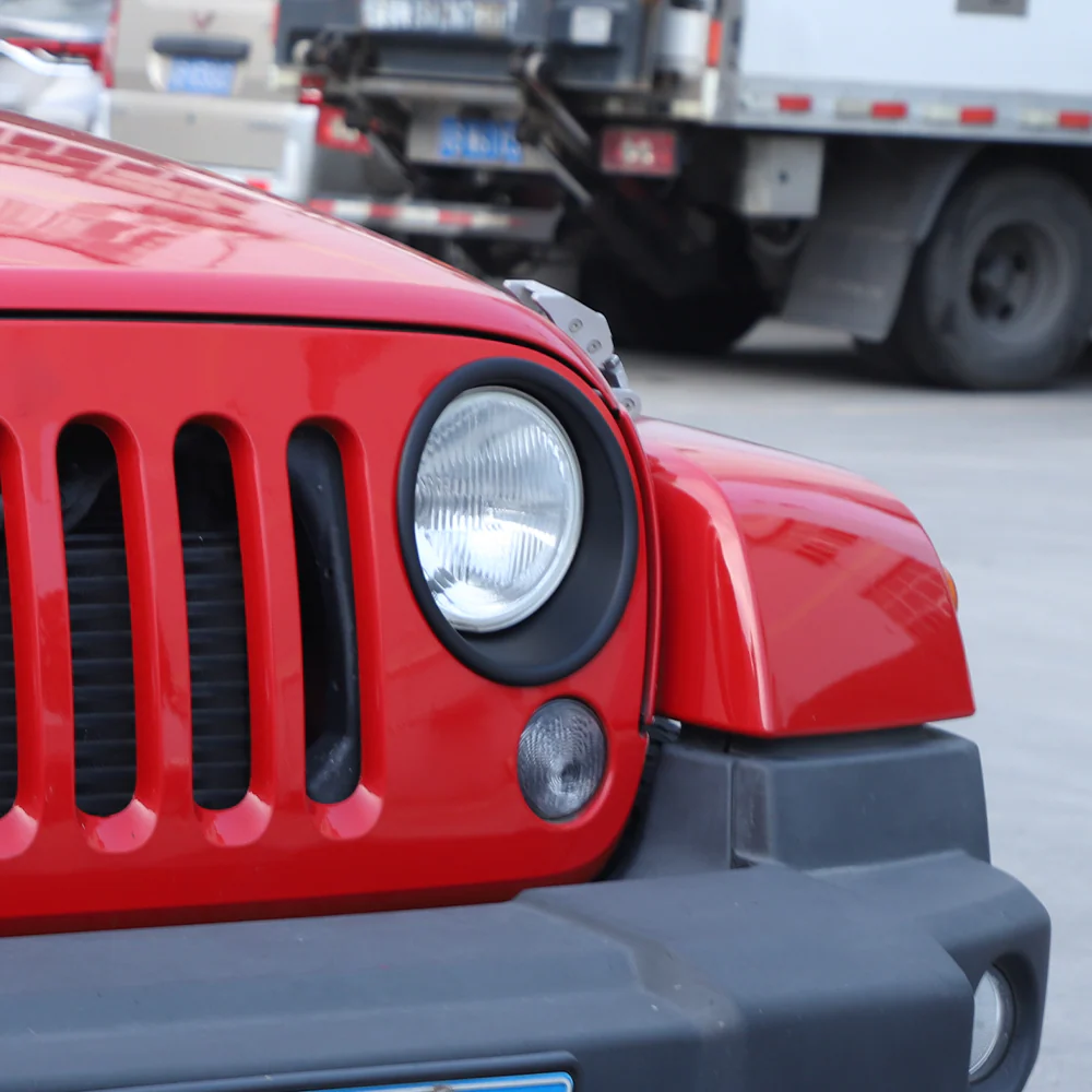 For 2007-2018 Jeep Wrangler JK JKU Headlight Trim Bezels - Image 7