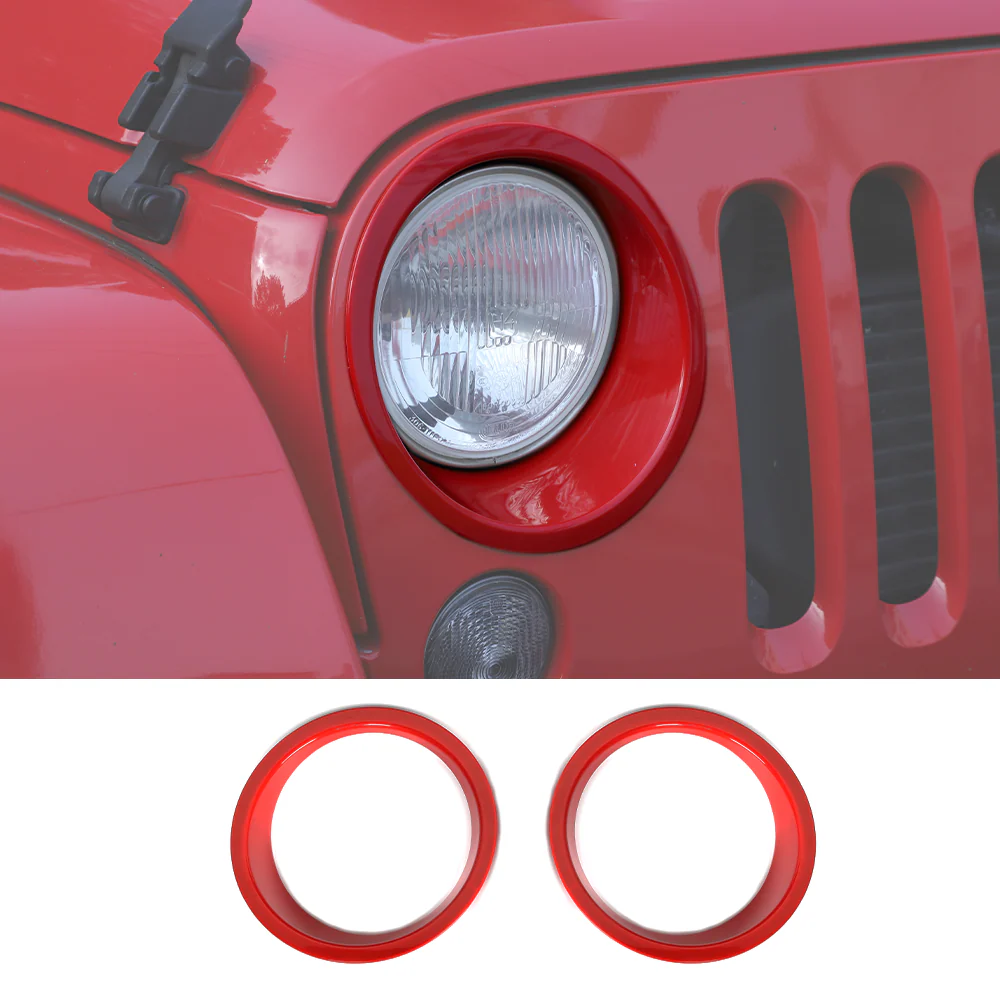 For 2007-2018 Jeep Wrangler JK JKU Headlight Trim Bezels - Image 9