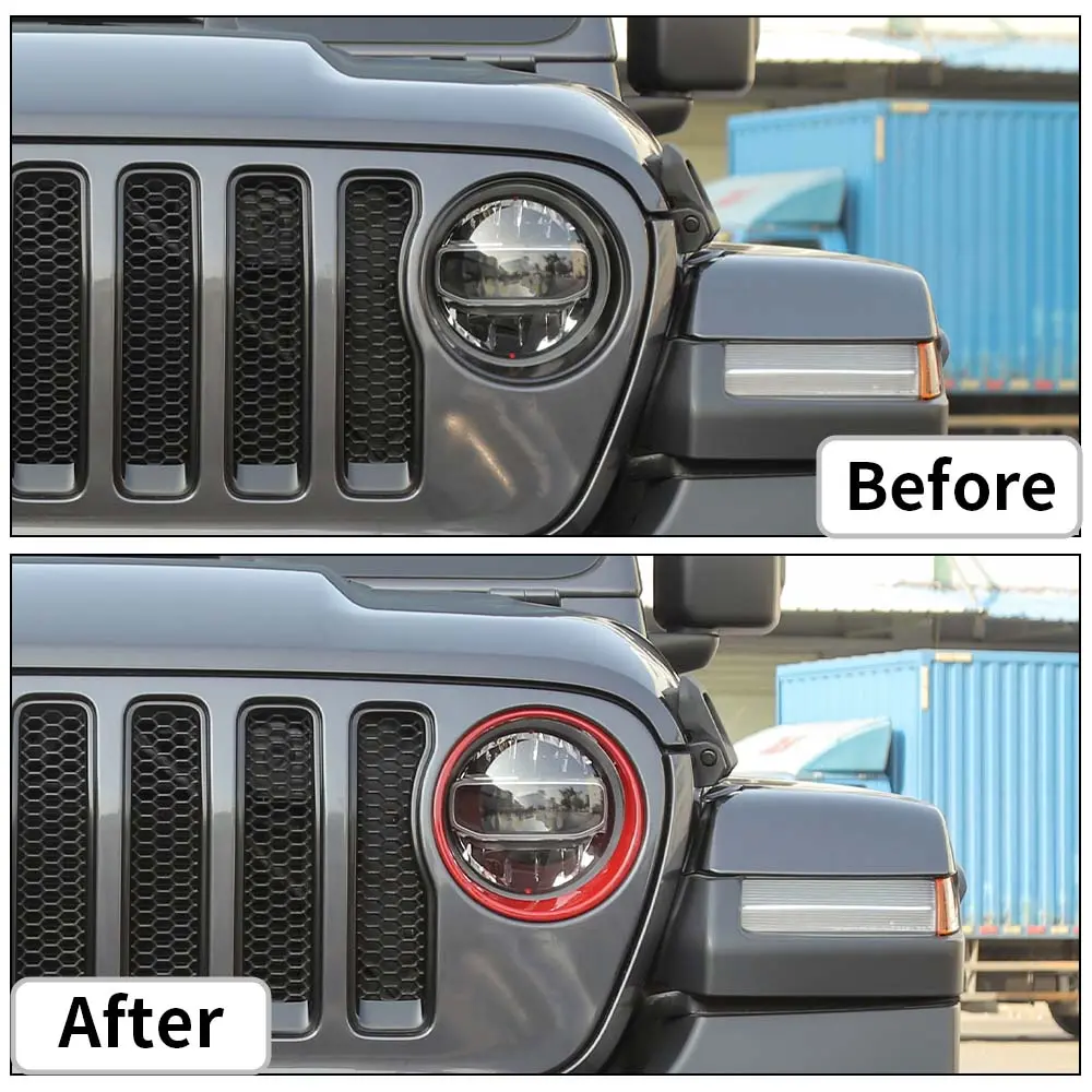 For 2018-2023 Jeep Wrangler JL Gladiator JT Rubicon Headlight Bezels Trim - Image 3