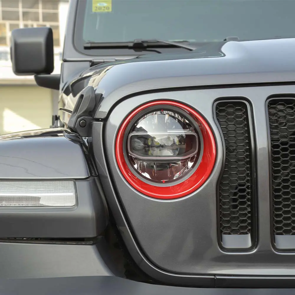 For 2018-2023 Jeep Wrangler JL Gladiator JT Rubicon Headlight Bezels Trim - Image 6